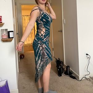 Hippie dress with laced up back and sides